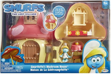 Smurfs The Lost Village Movie Mushroom House Playset with .